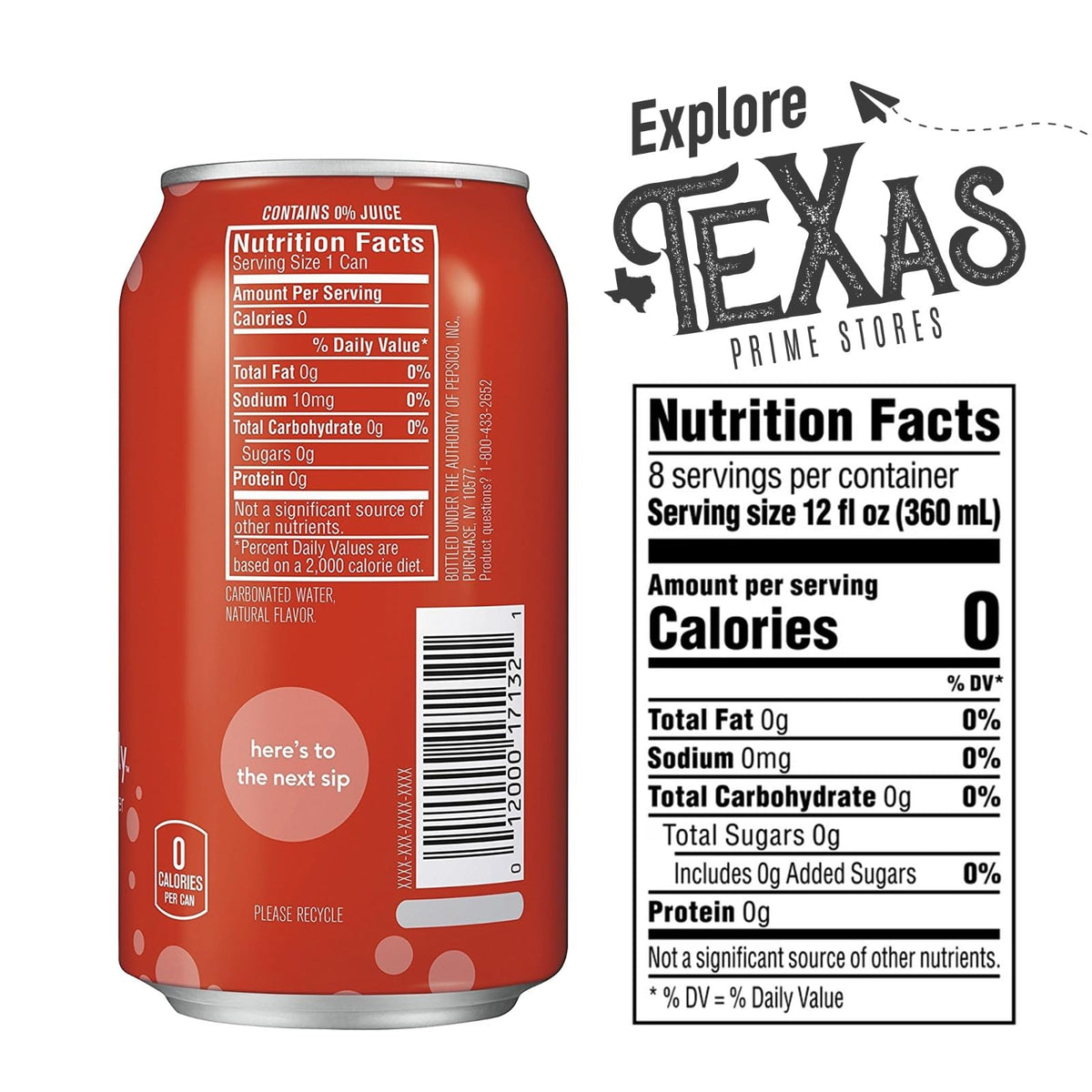 Strawberry Flavored Sparkling Water 12 fl oz Aluminum Can 20-Pack D735