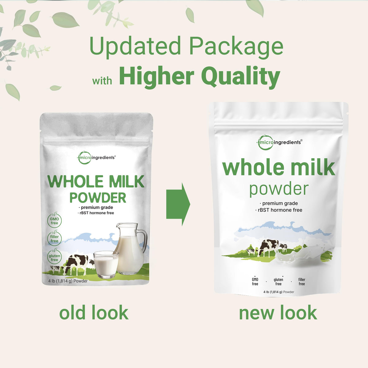 Whole Milk Powder 4 lb Pasture-Raised rBST-Free Non-GMO Gluten-Free S2602