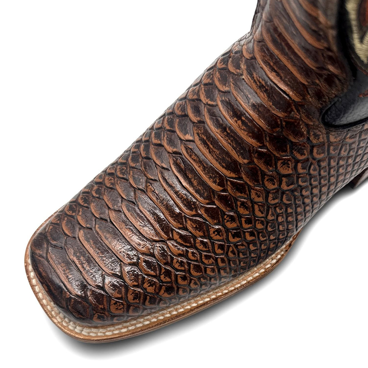 Mens Snakeskin Print Leather Western Boots M1885