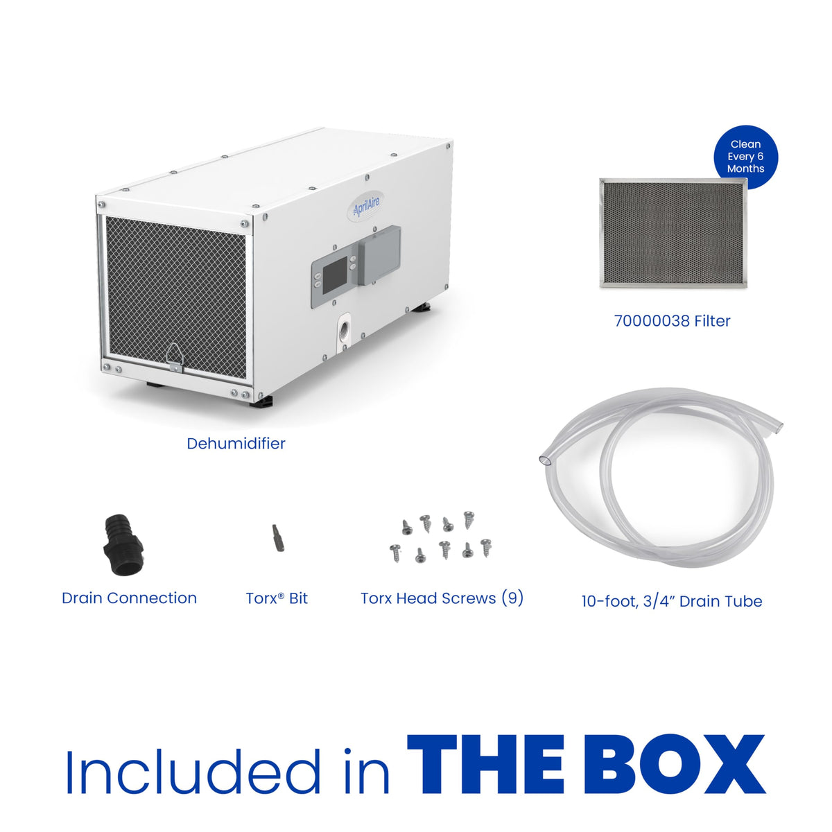 50-Pint Whole-House Dehumidifier with Wi-Fi Thermostat, Drain Hose, Condensate Pump, Bracket, and Hanging Kit R474207