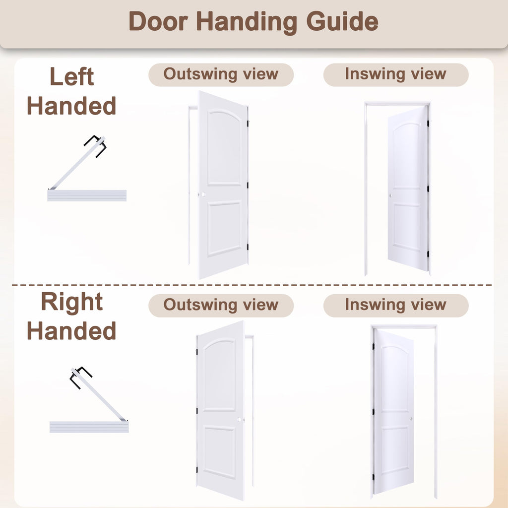 36"x80" Left-Hand Prehung Interior Door with Jamb Kit & Matte Black Hinges I80638