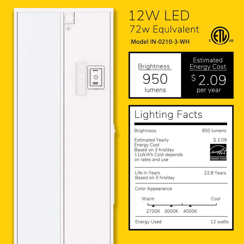 24-Inch Linkable 3CCT LED Under Cabinet Light C4560