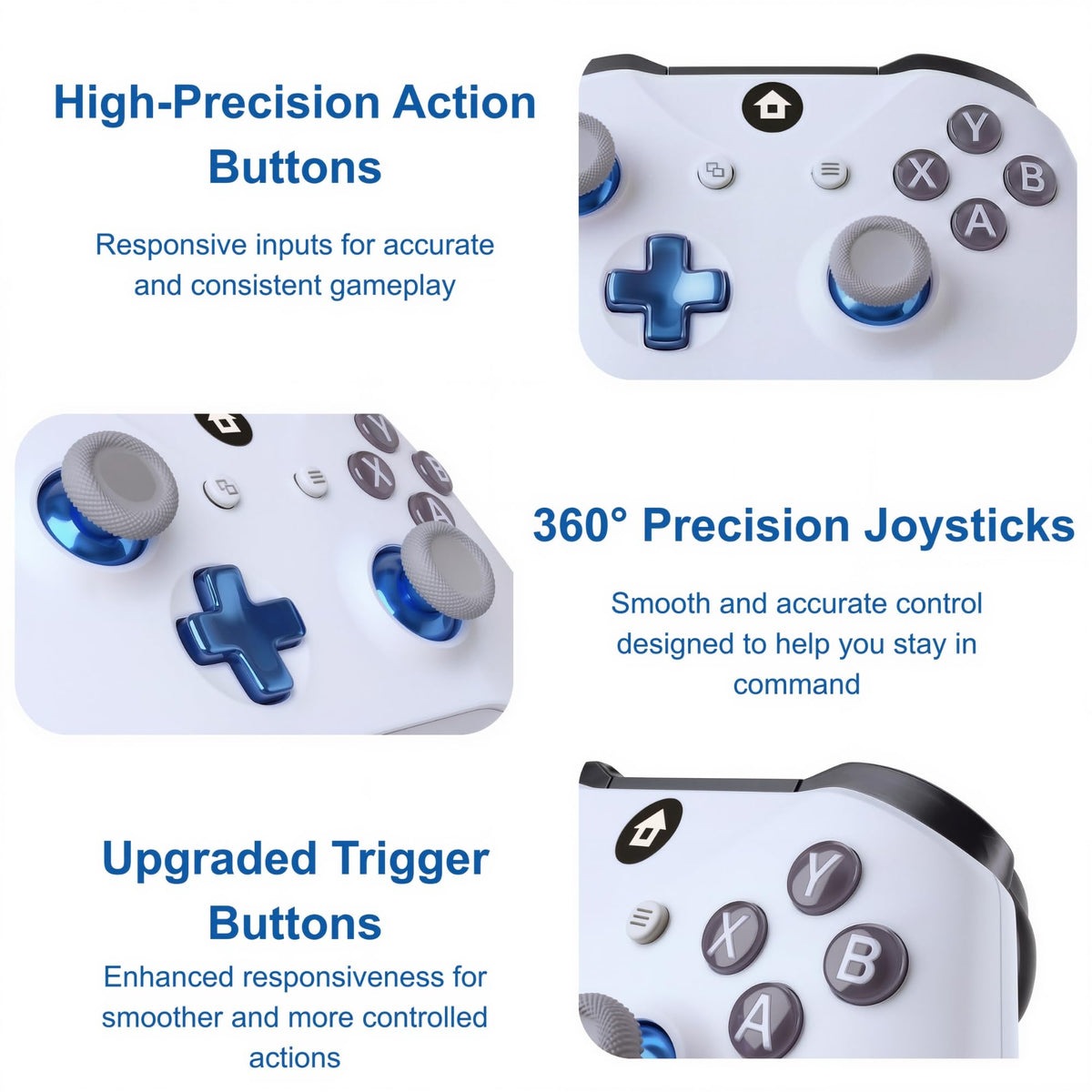 Wireless Controller for Xbox and PC with 1400mAh Battery, White I9076