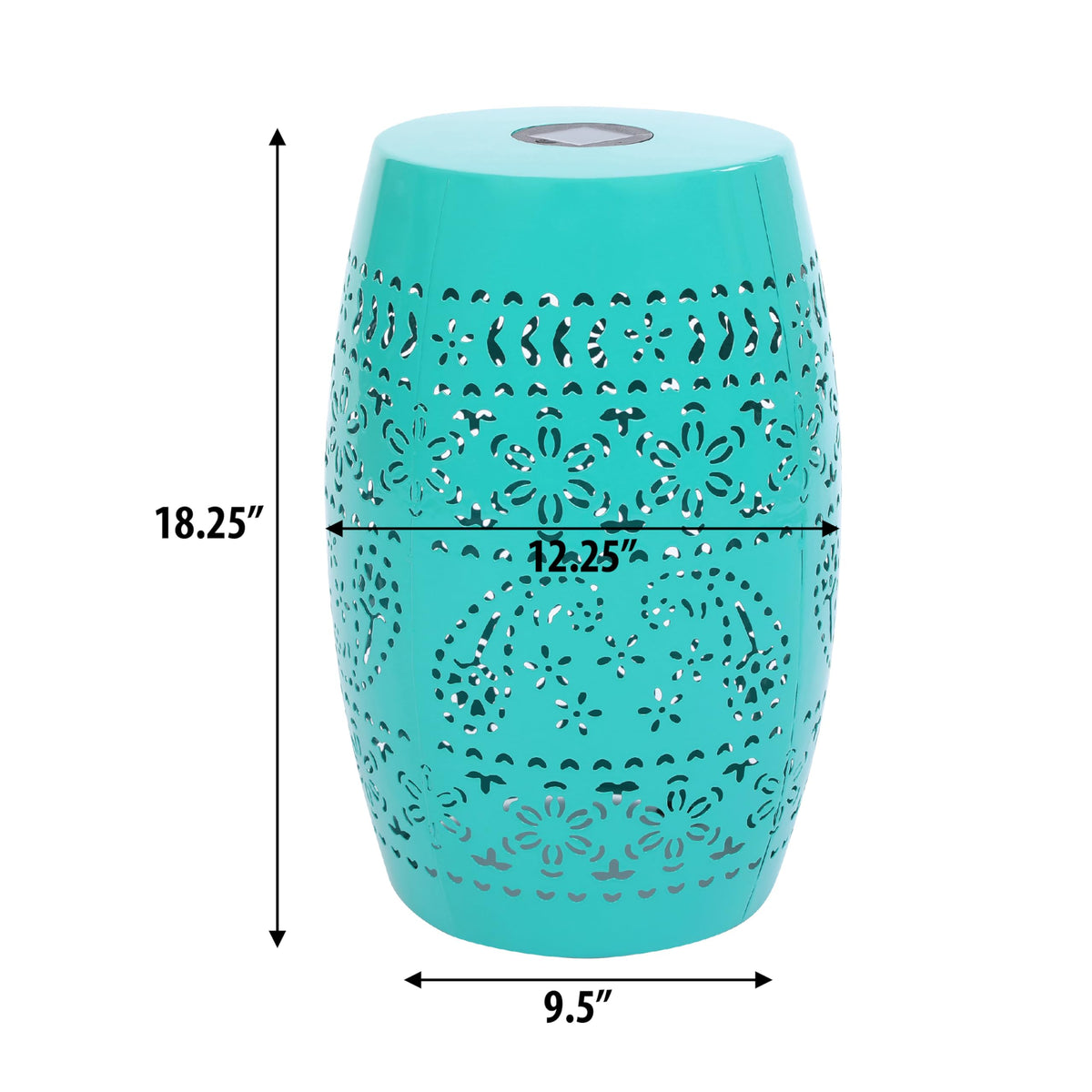 Teal Metal Patio Side Table Y639237