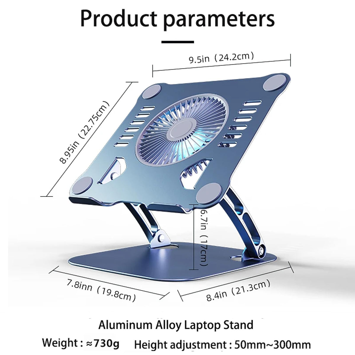 Laptop Cooling Pad Stand Blue & Gray Y645