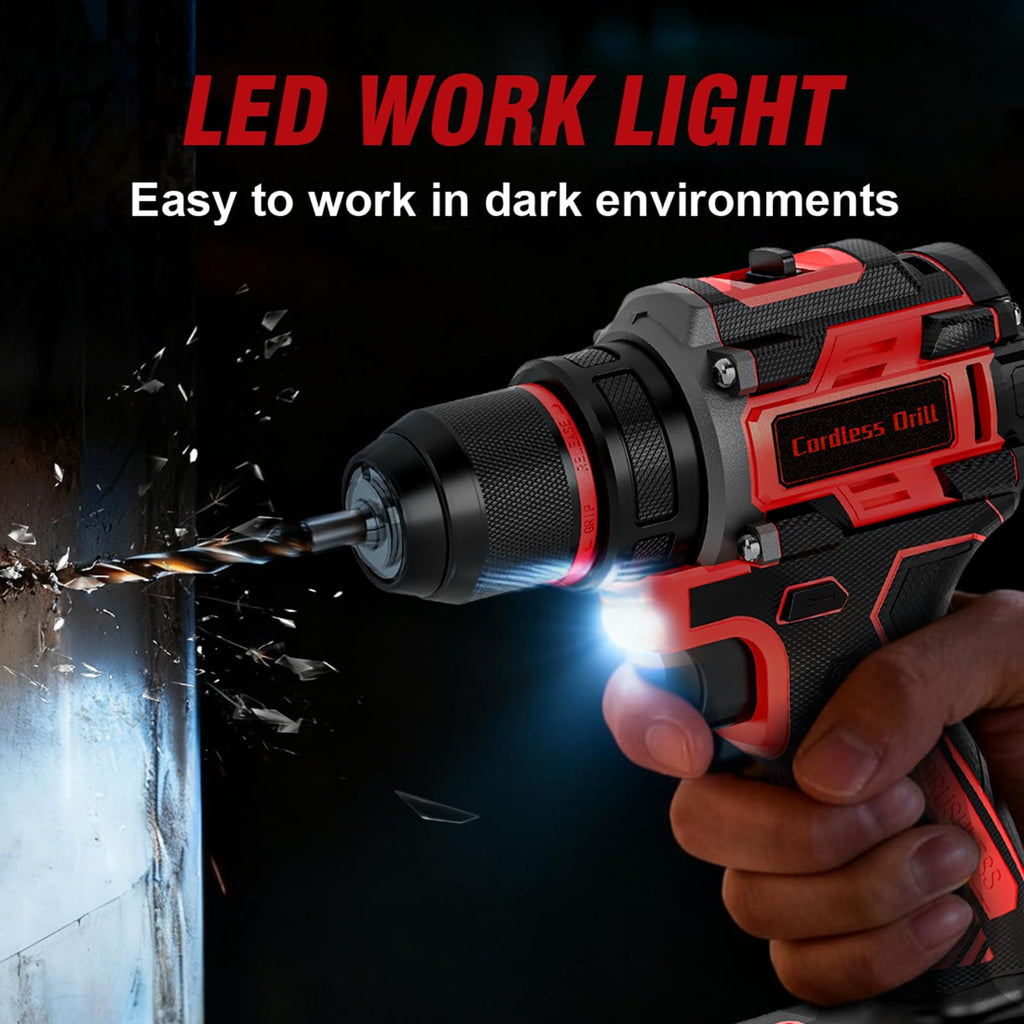 21V Brushless Cordless Drill Set with Charger, 3/8" Keyless Chuck, 87Pcs Accessories Z732