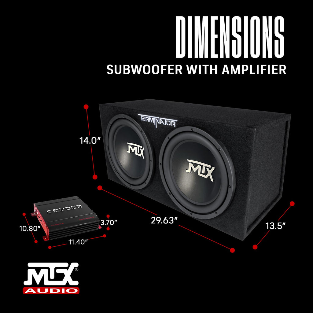 1000 Watt 2 Channel Amplifier with 12 Inch Subwoofer Enclosure P566