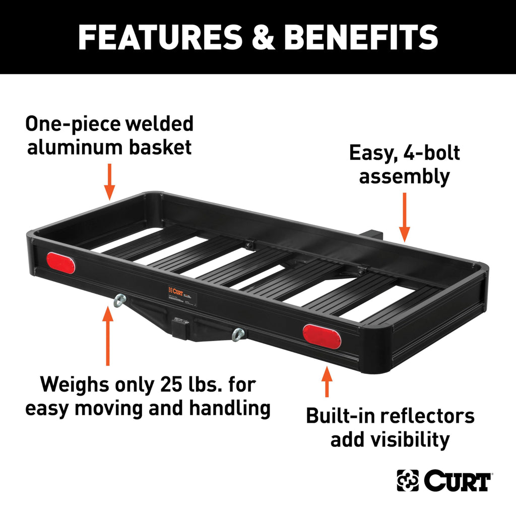 Black Aluminum Hitch Cargo Carrier K54206