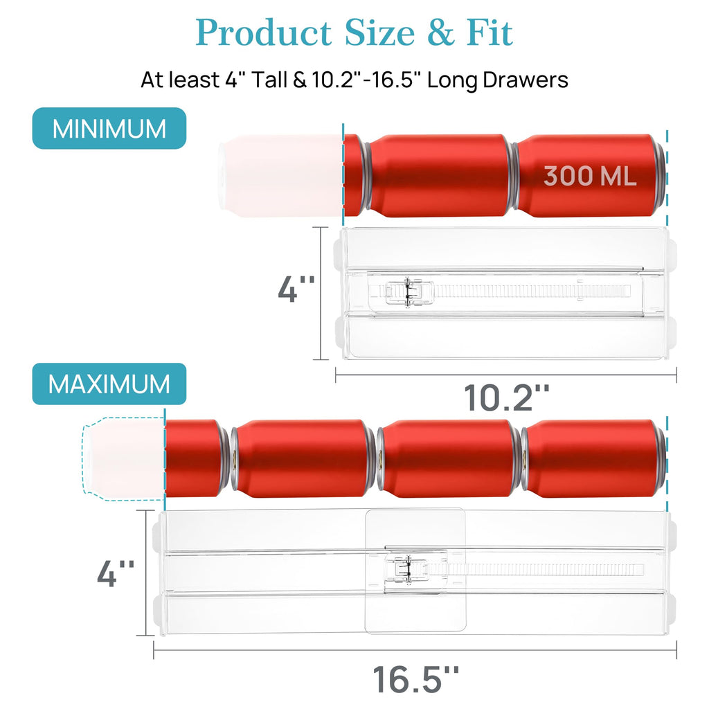 12 Pack Adjustable Clear Plastic Drawer Dividers L956