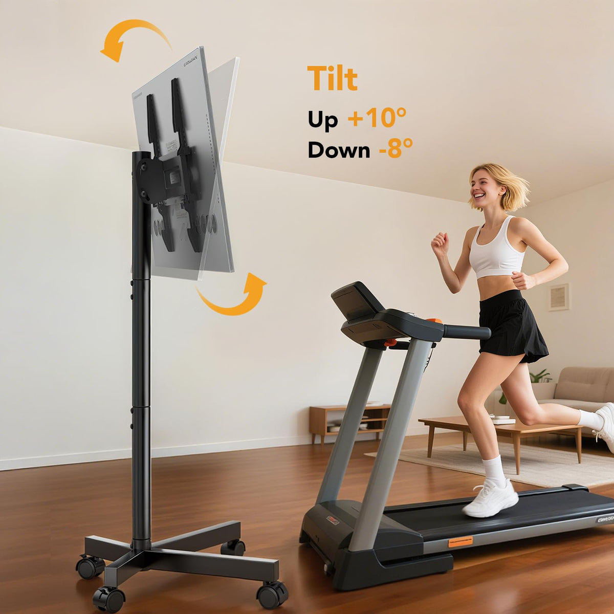 Mobile TV Stand for 23-60 Inch Flat Curved Screen TVs with Wheels S7910