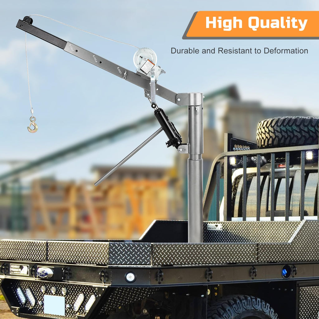 1000 LBS Hydraulic Pickup Truck Crane Hoist Q532797