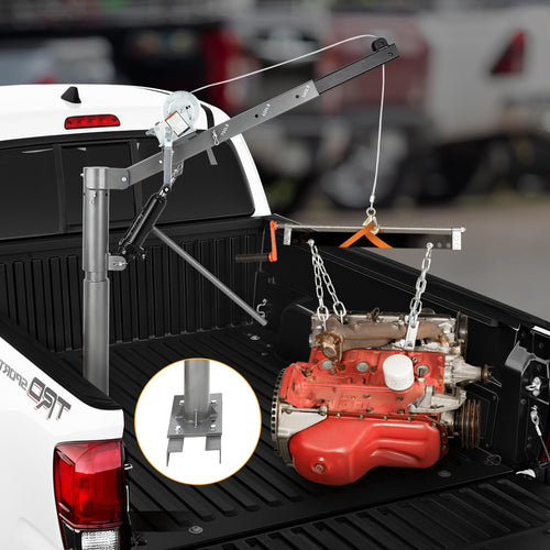 1000 LBS Hydraulic Pickup Truck Crane Hoist Q532797
