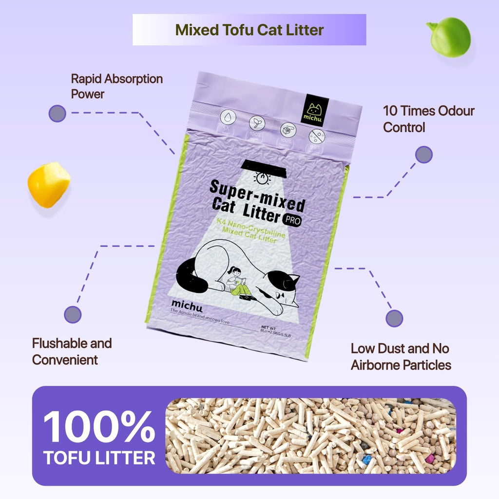 Mixed Tofu Cat Litter 5.5Lb 4 Pack B9684