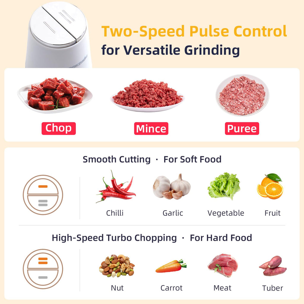 500W Stainless Steel 8-Cup Glass Bowl Food Processor D562642
