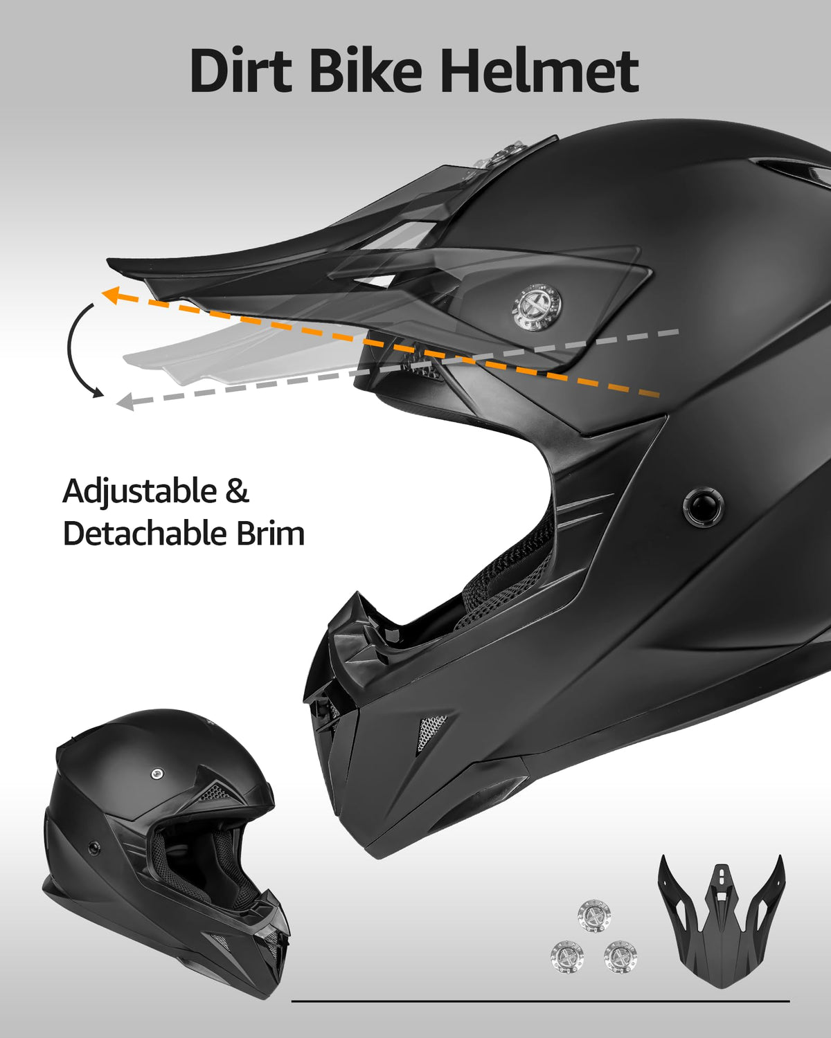 Black DOT Approved Ventilated Motocross Helmet N838992