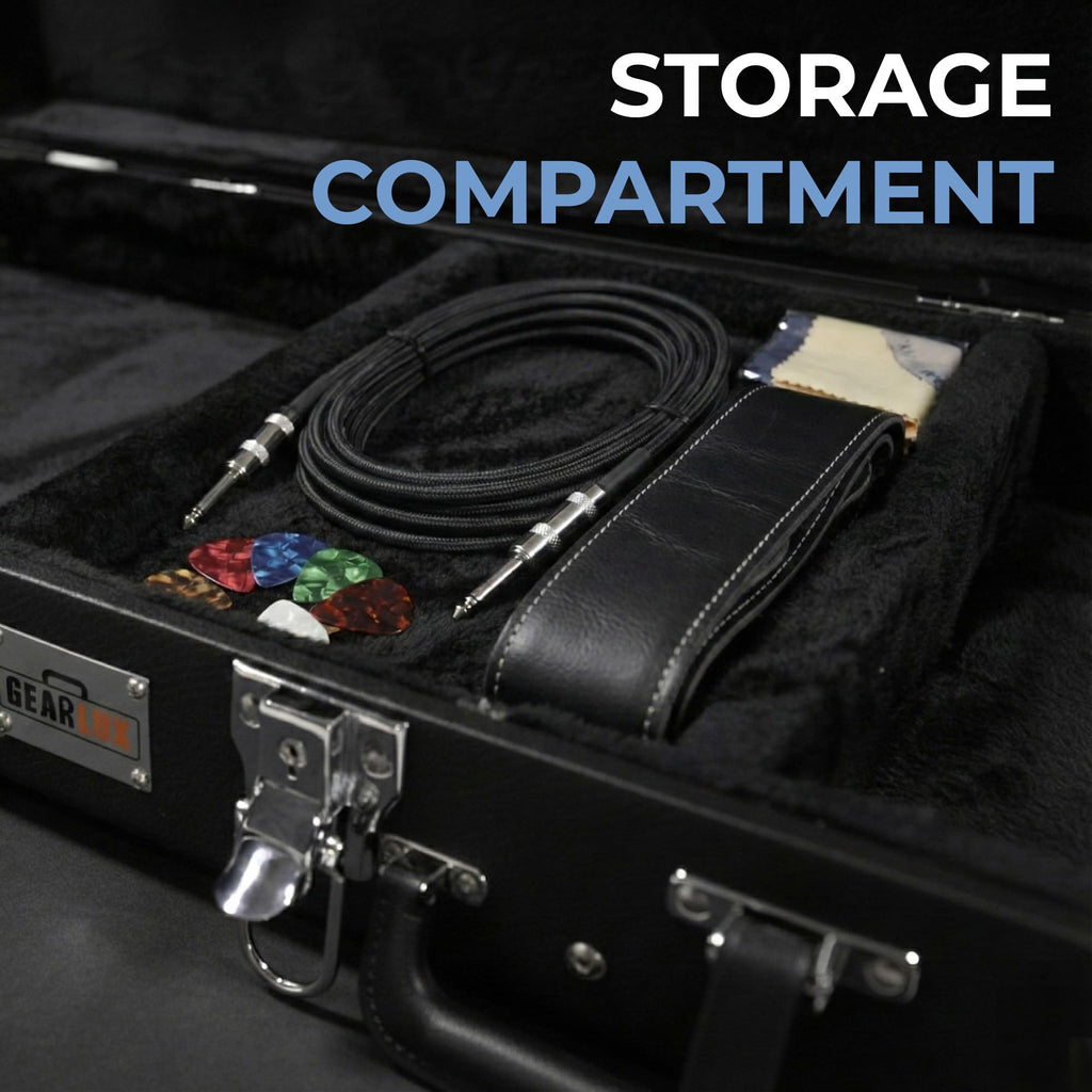 Electric Guitar Hard Case with Lock and Key, Black I9819