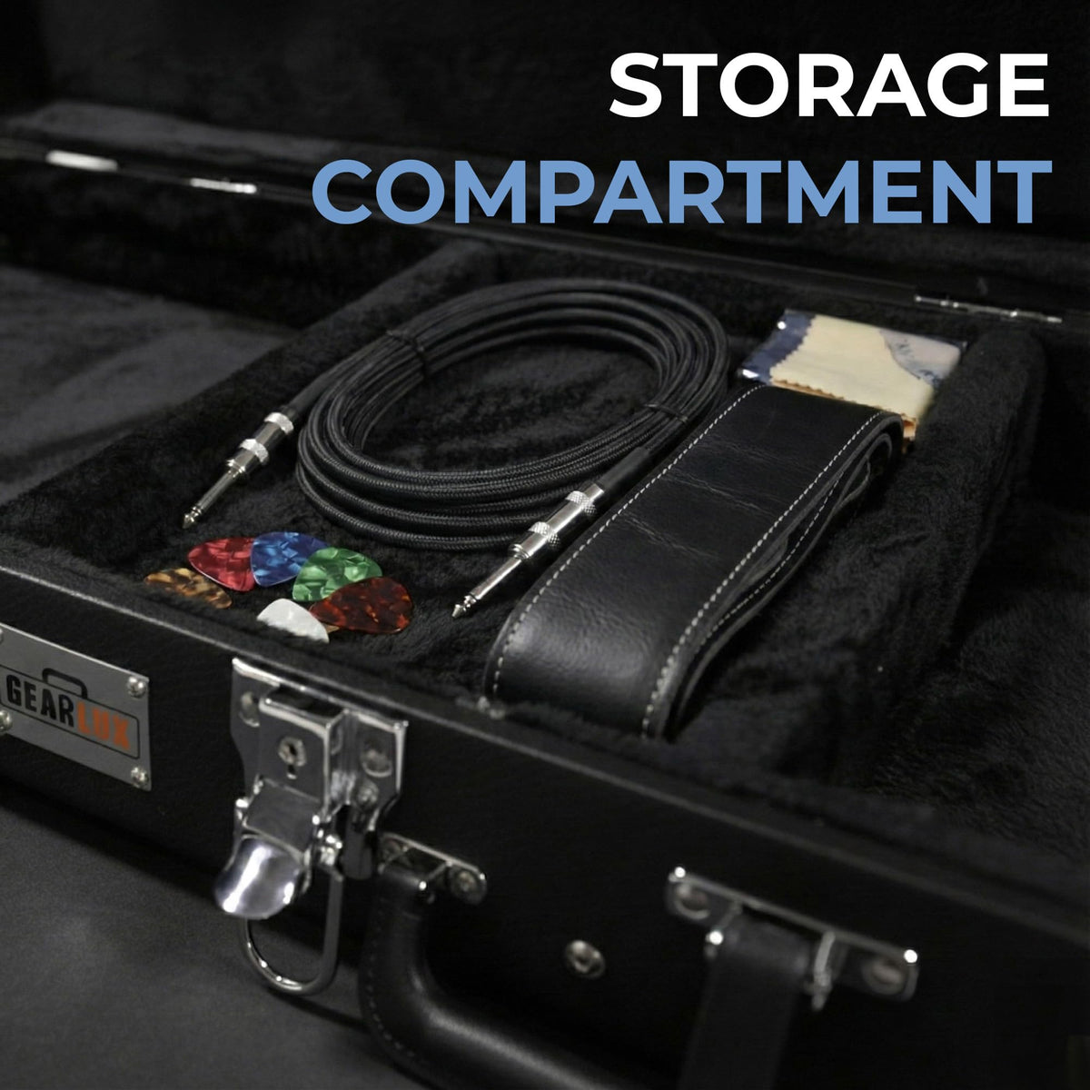 Electric Guitar Hard Case with Lock and Key, Black I9819