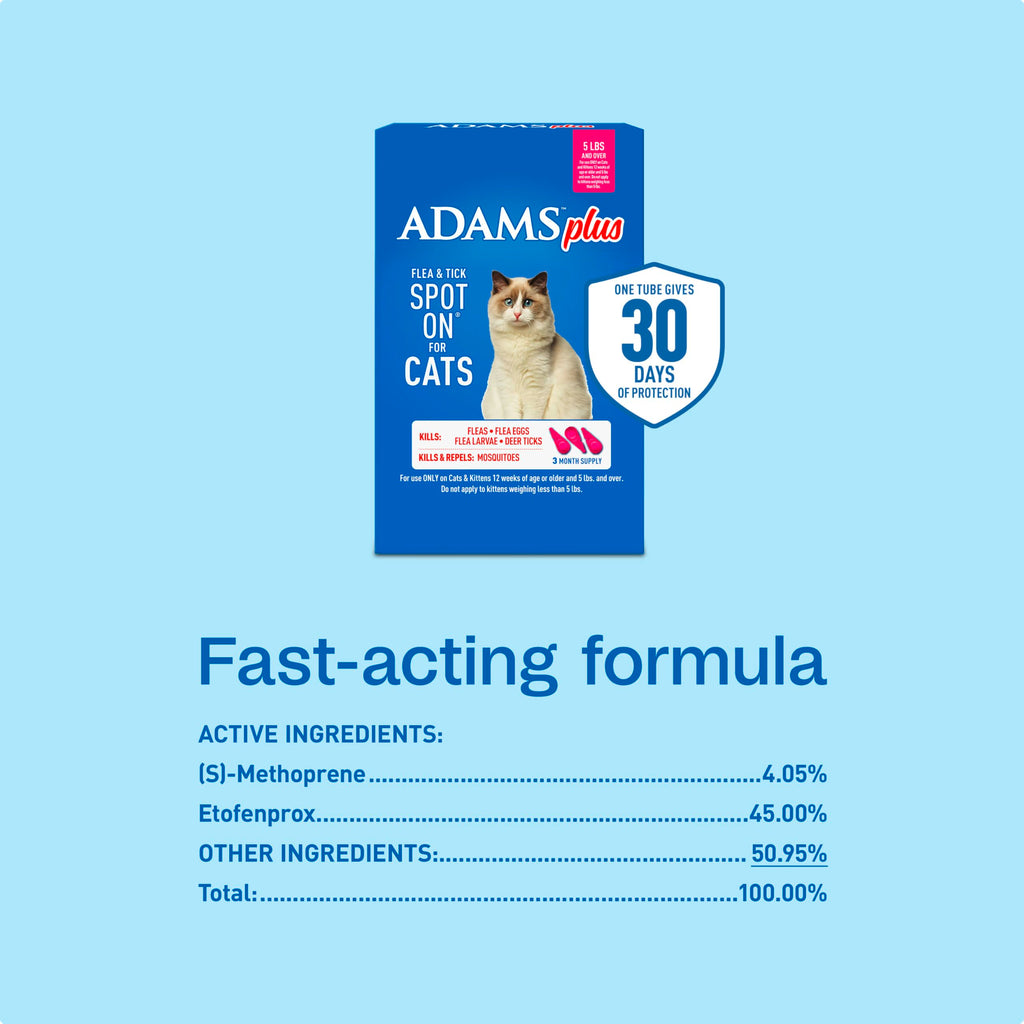 Flea and Tick Prevention Spot On for Cats 3 Pack O810130