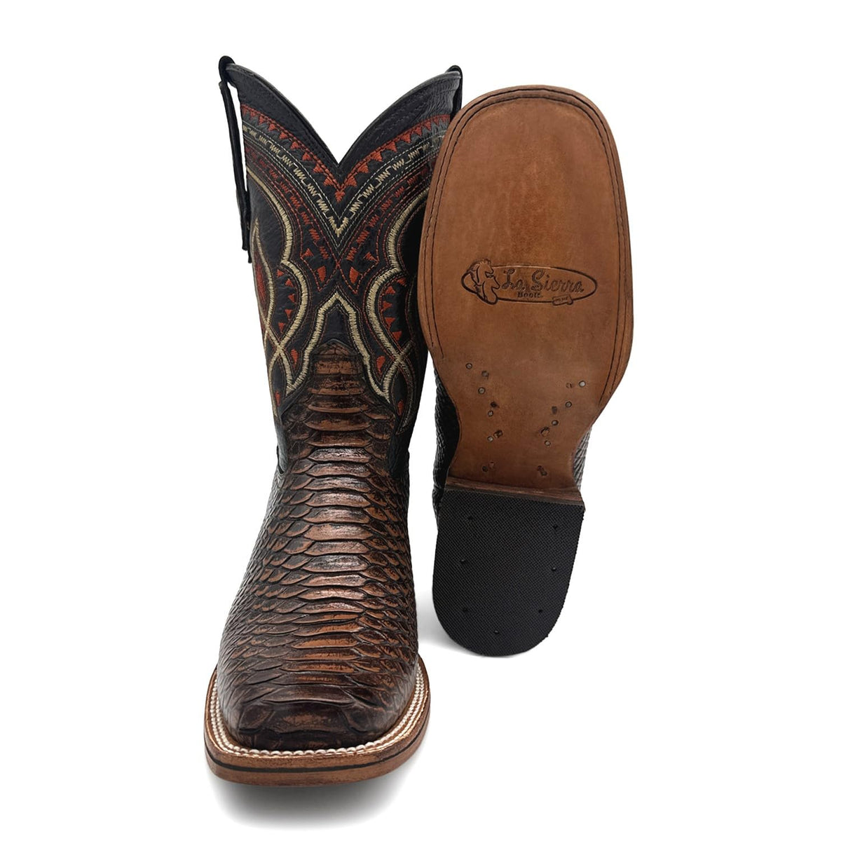 Mens Snakeskin Print Leather Western Boots M1885