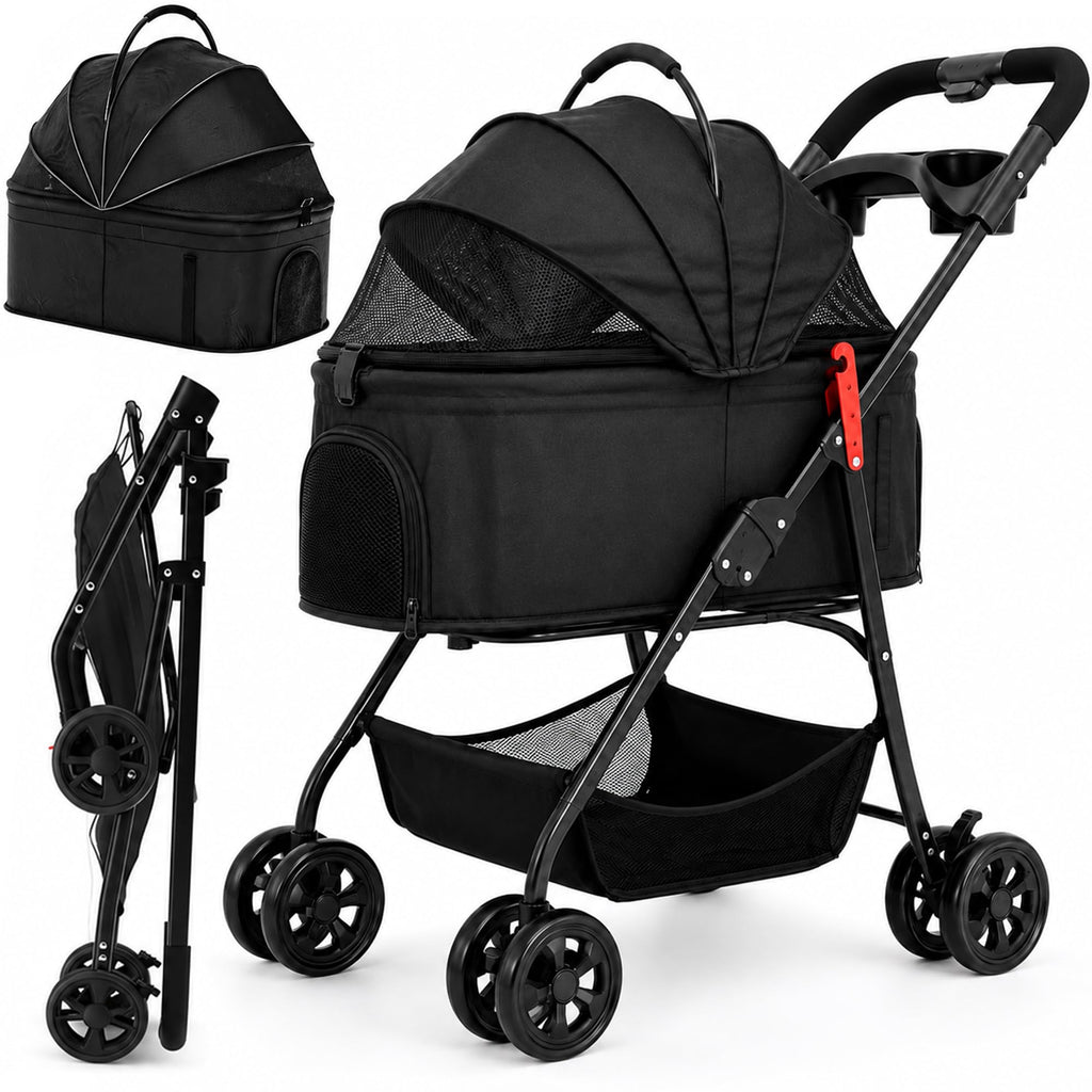 Foldable Pet Stroller with Cup Holder E486