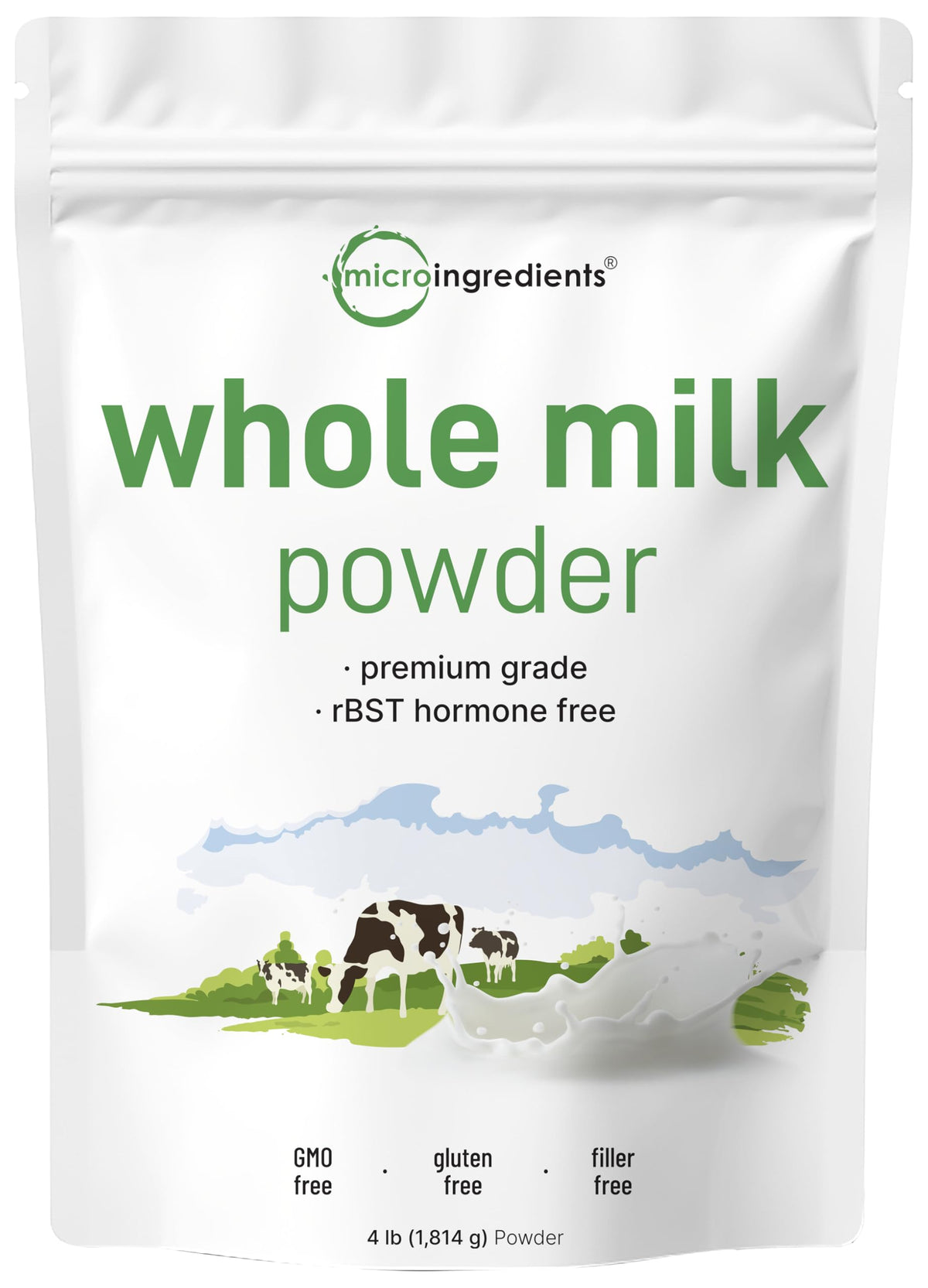 Whole Milk Powder 4 lb Pasture-Raised rBST-Free Non-GMO Gluten-Free S2602
