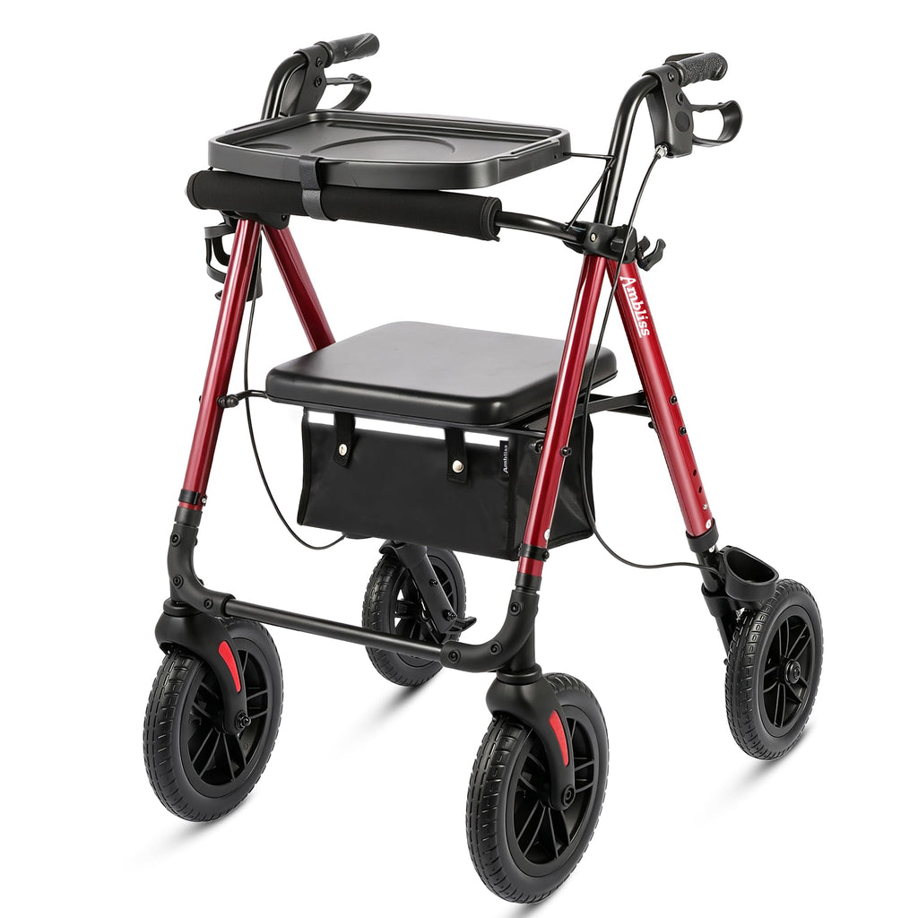Foldable Rollator Walker with Seat & Tray L232612