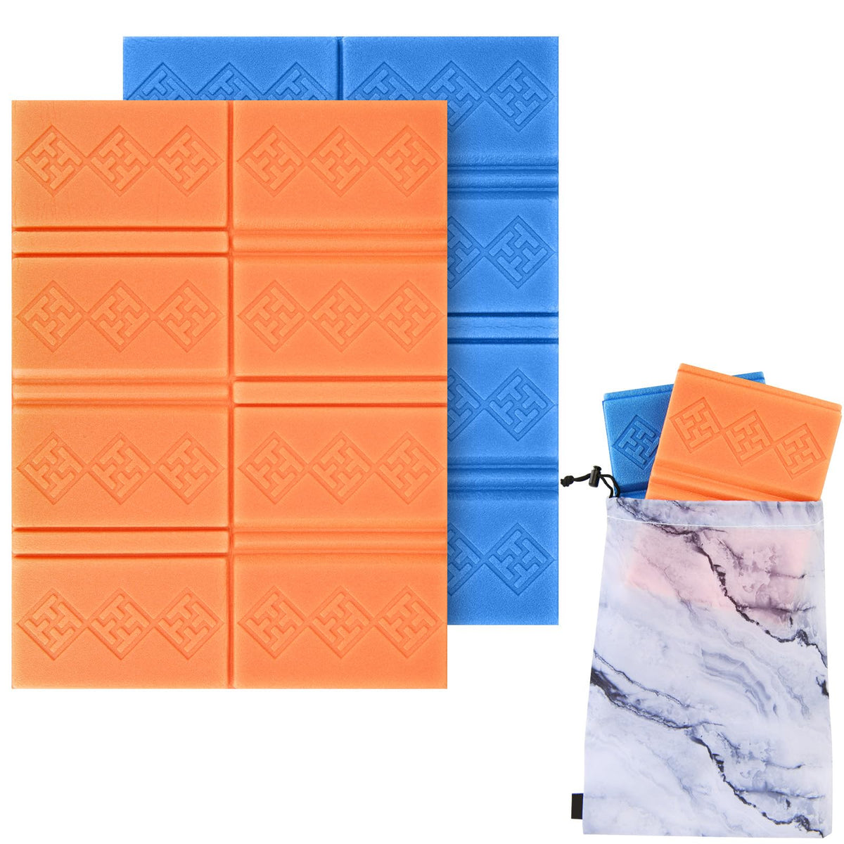 2 Pcs 15x11 Inch Foldable Waterproof Camping Seat Cushion B4189