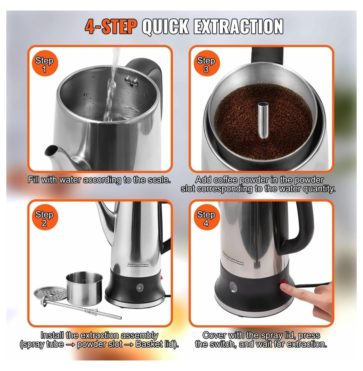 Stainless Steel Electric Coffee Percolator C3582