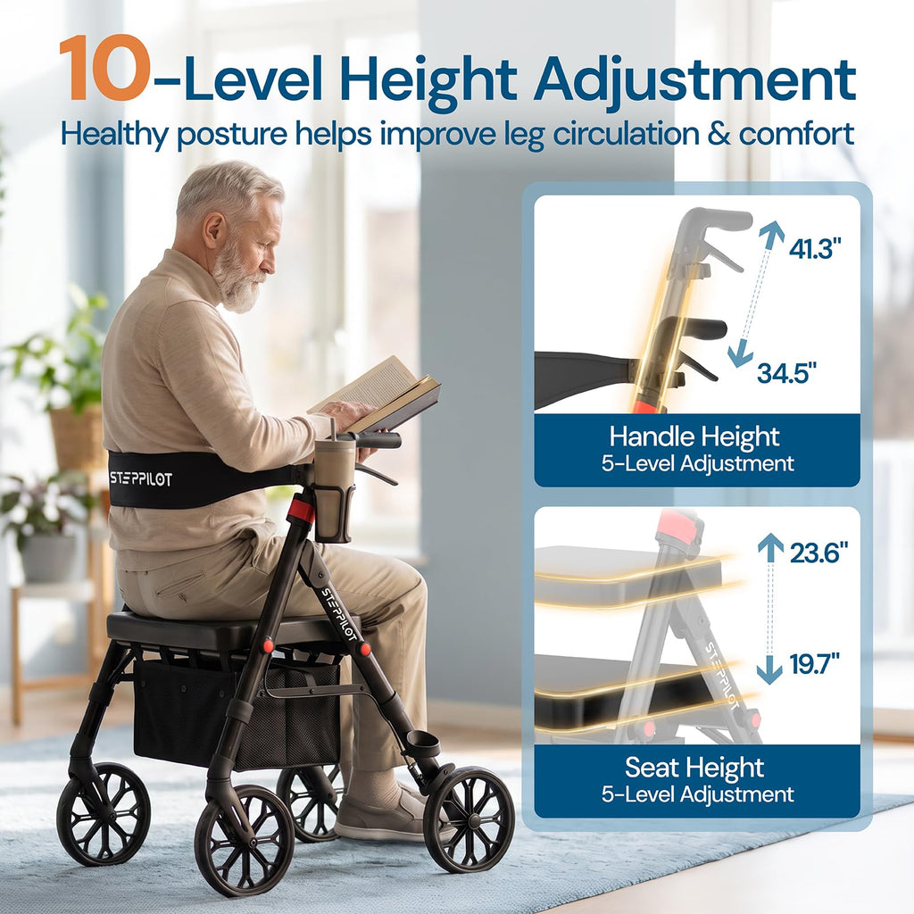 Bariatric Rollator Walker with Seat 500 lb Capacity C951777