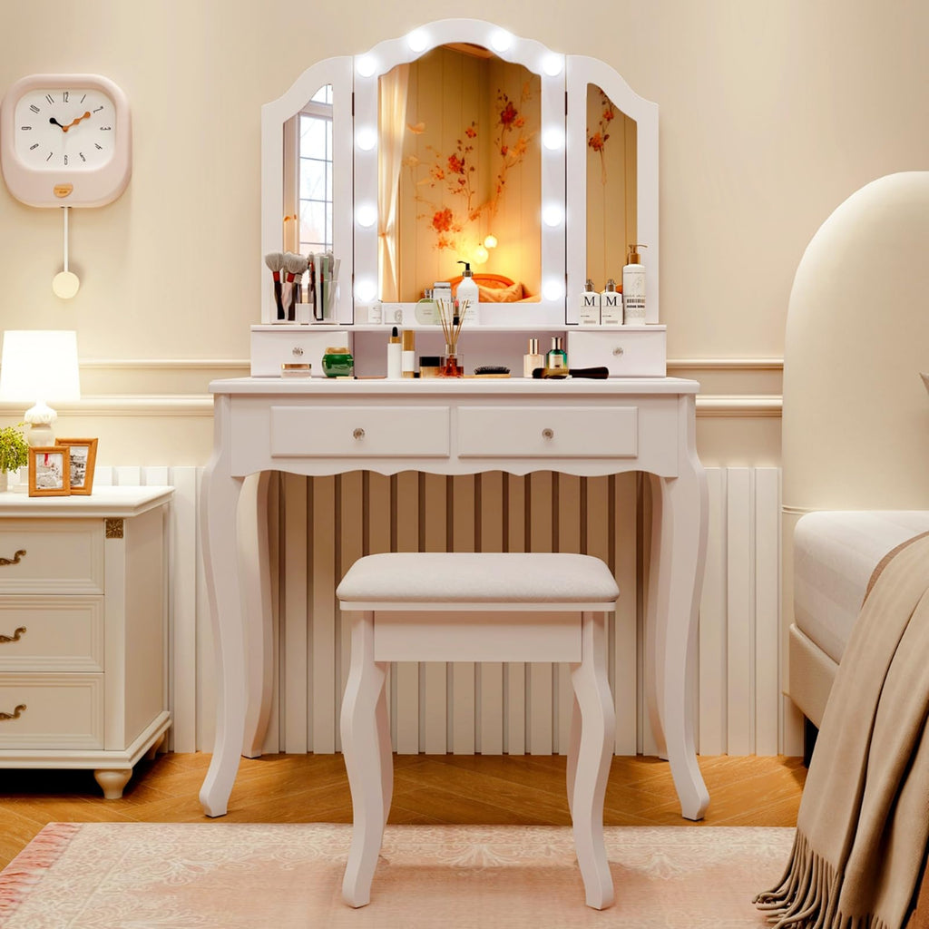 Vanity Desk with Lighted Mirror D995