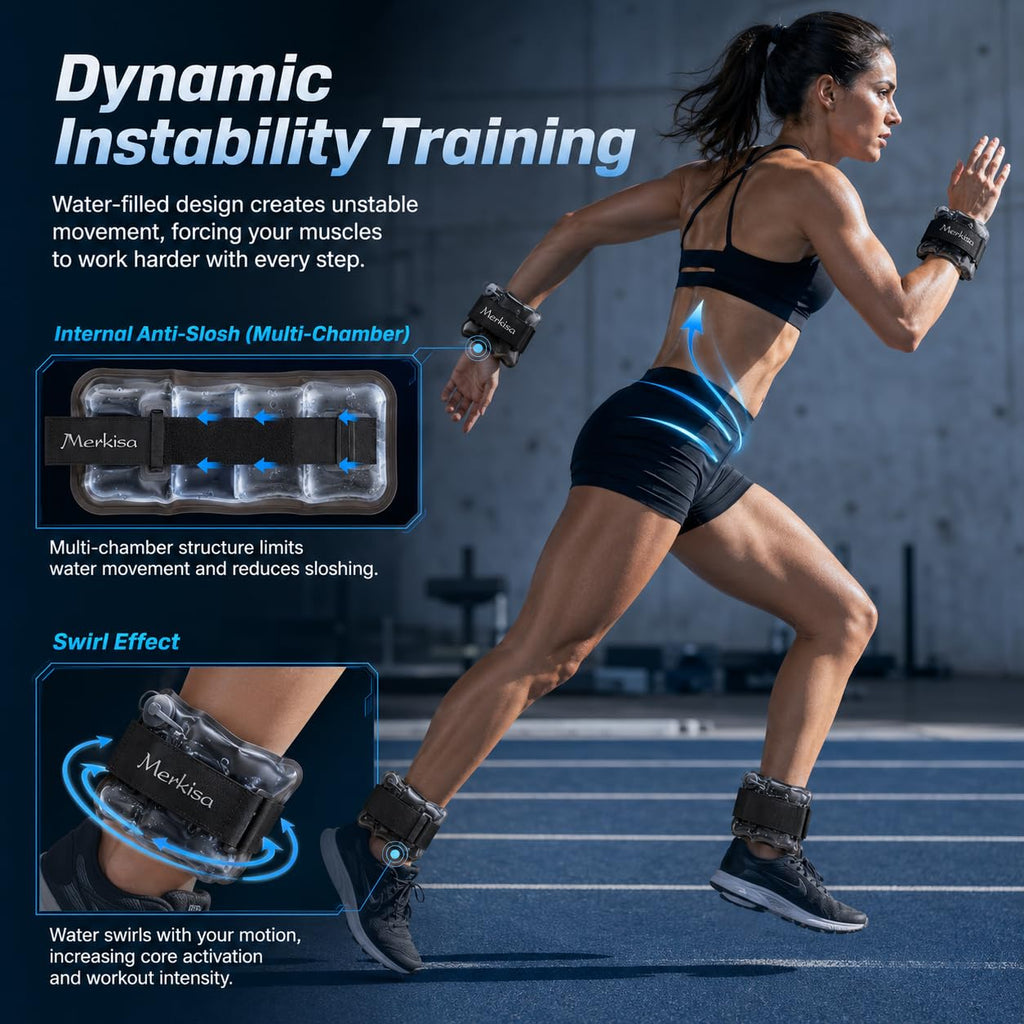 Adjustable Water-Fillable TPU Ankle and Wrist Weights Set D345