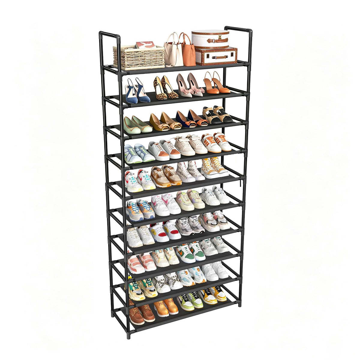 Black 10 Tier Shoe Rack M683