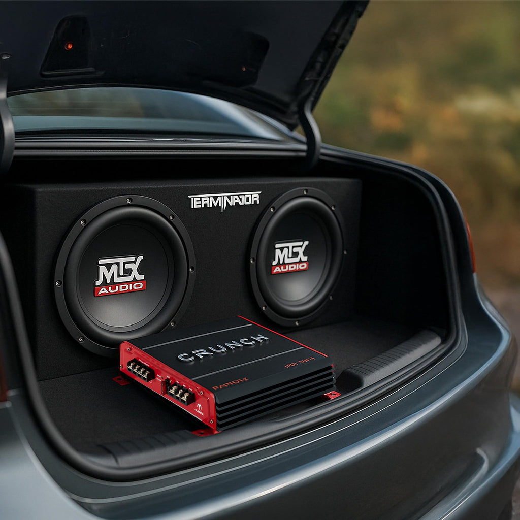 1000 Watt 2 Channel Amplifier with 12 Inch Subwoofer Enclosure P566