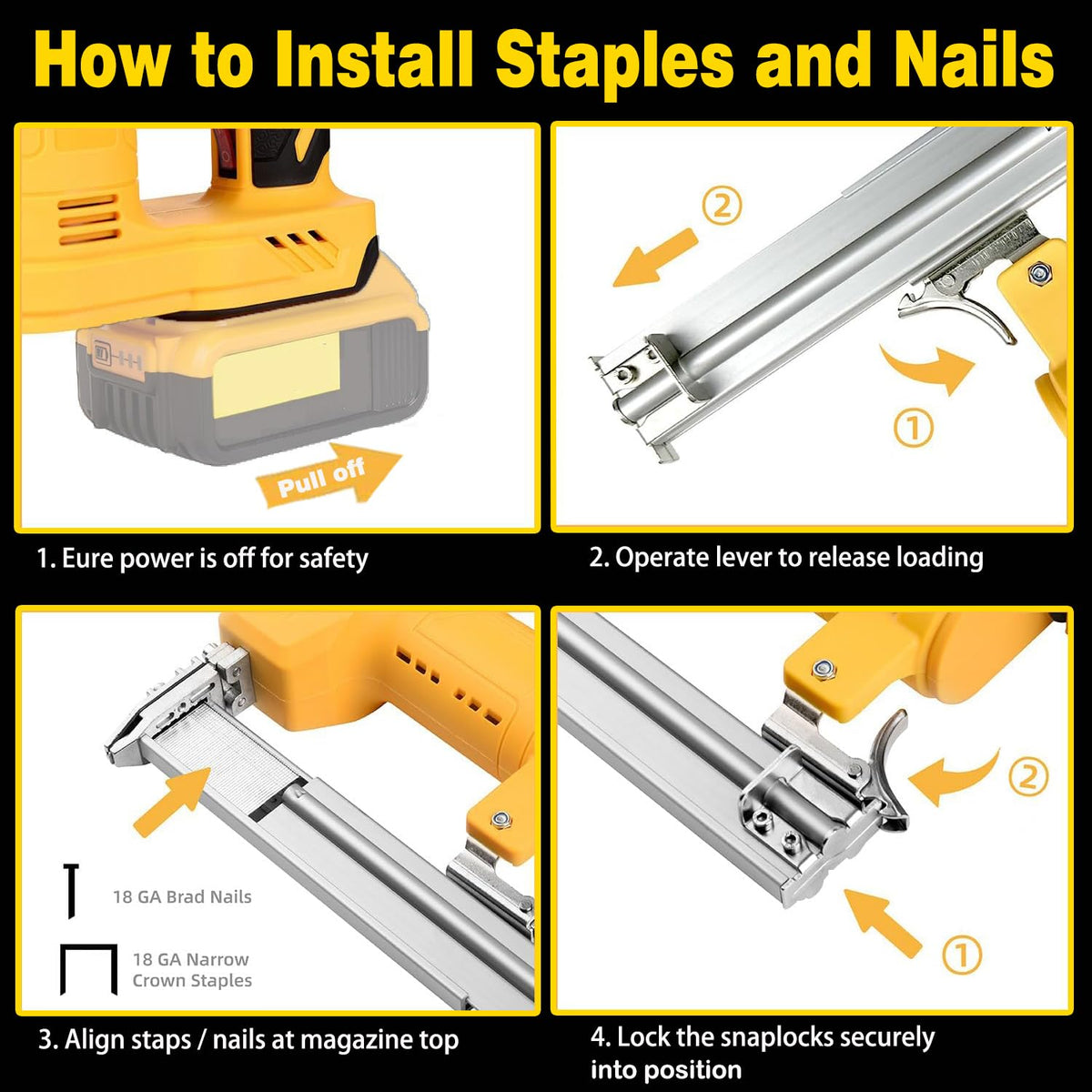 2 in 1 Cordless Brad Nailer 18 Gauge Electric Nail Gun L8572