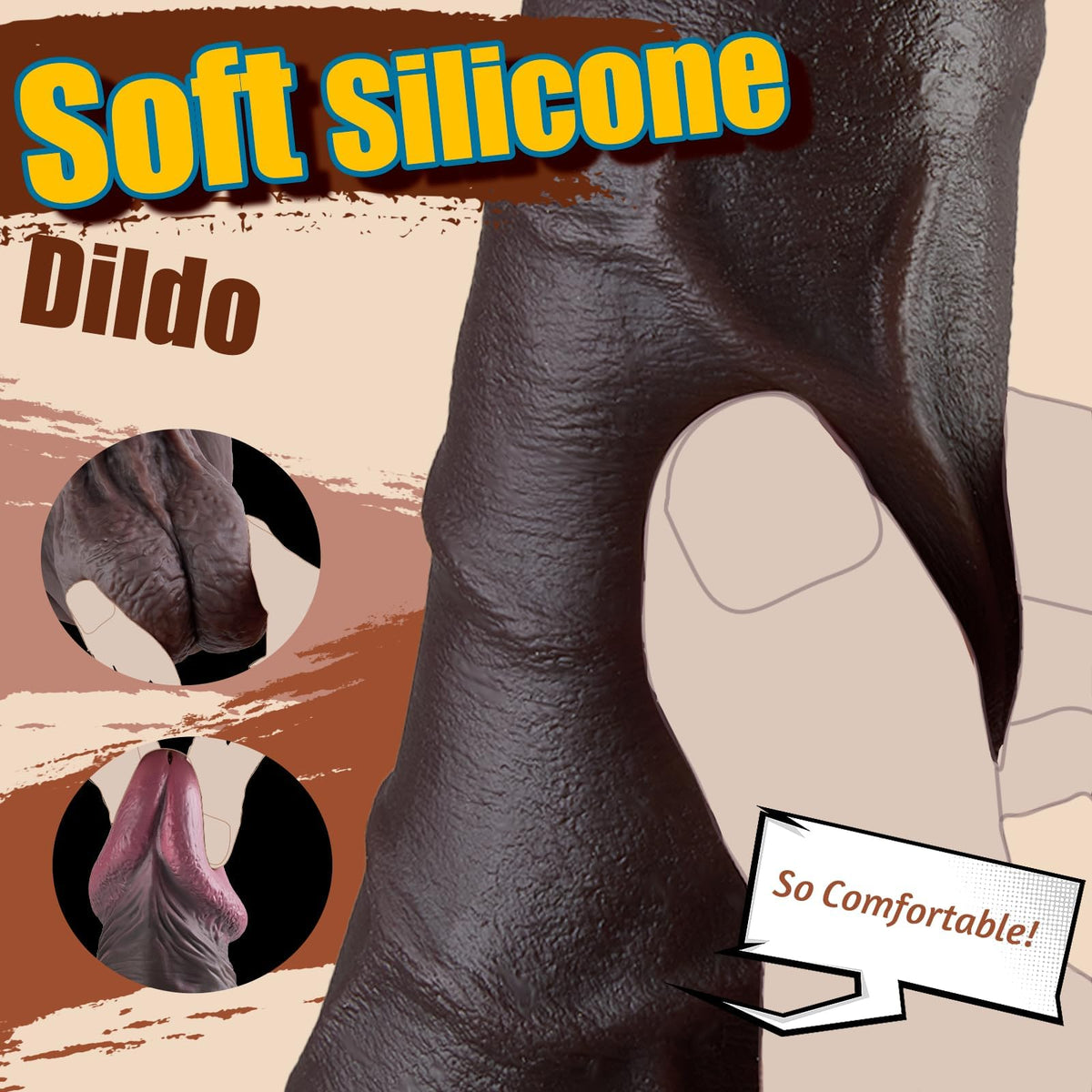 12" Thick Black Dildo C131811