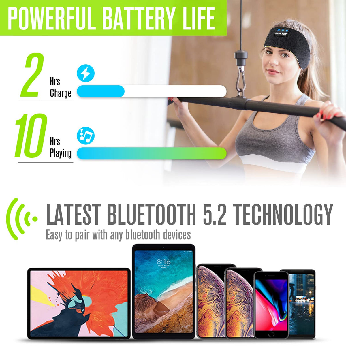 Wireless Bluetooth Headband Headphones Sleep Mask Y6139