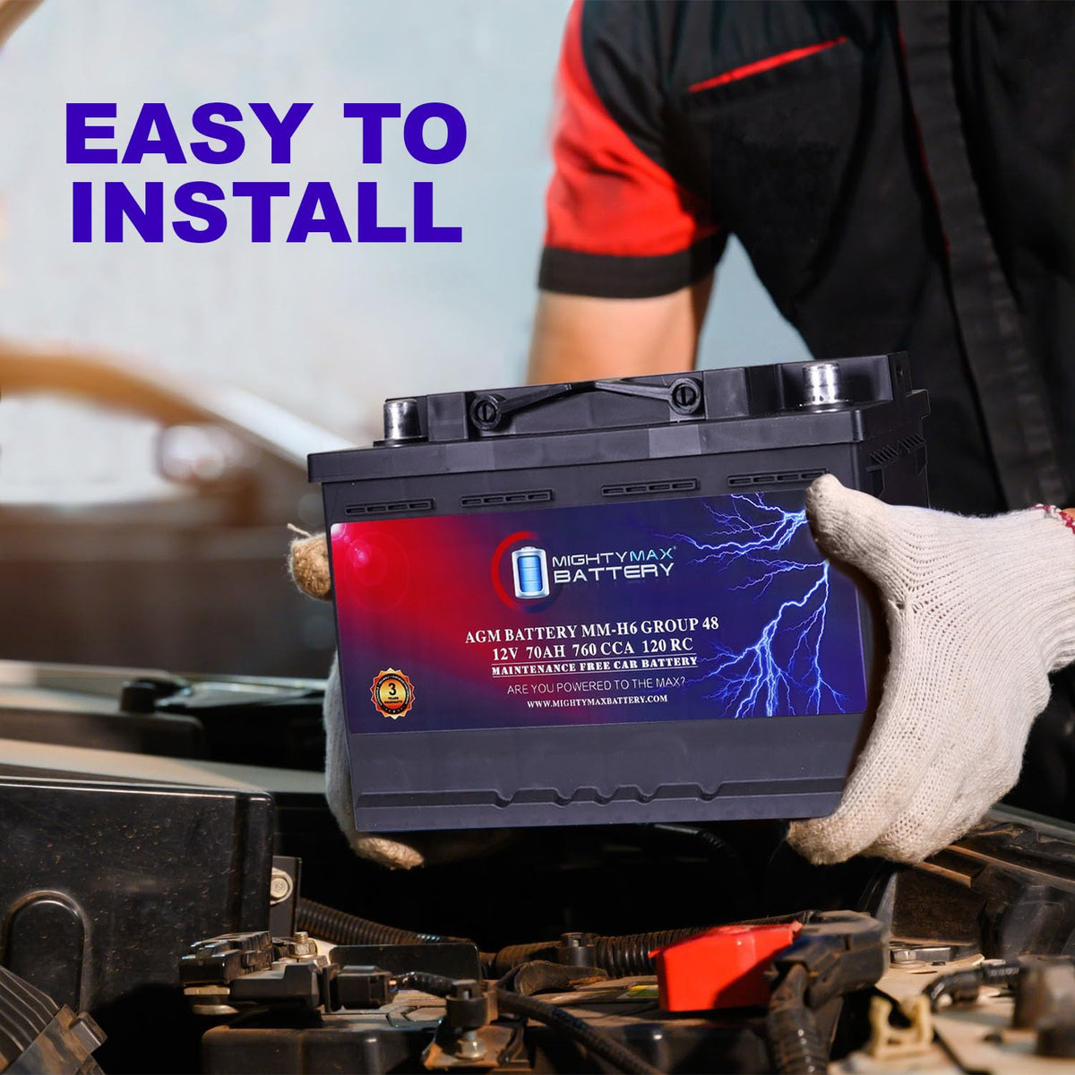 12V 70AH 760CCA Replacement Battery Z302
