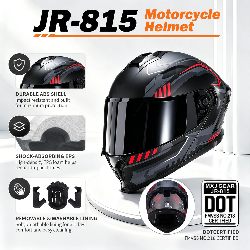 Dual Visor Flip up Modular Full Face Motorcycle Helmet I3998