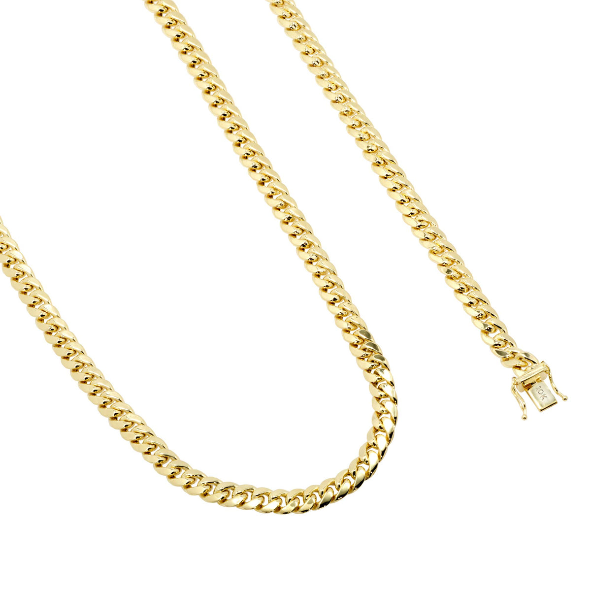 10k Yellow Gold Cuban Link Chain Necklace A904