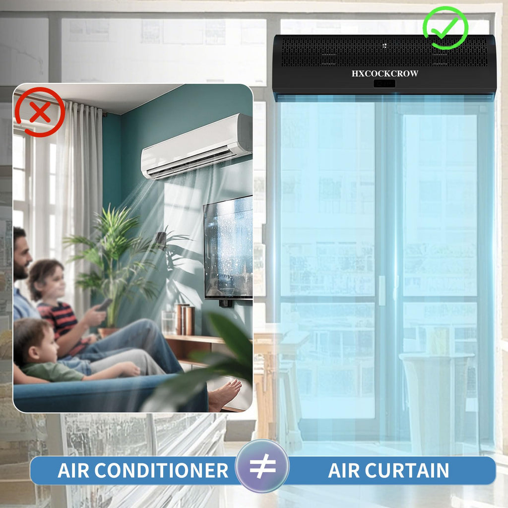 36 Inch Black Air Curtain with Door Magnetic Switch B51448