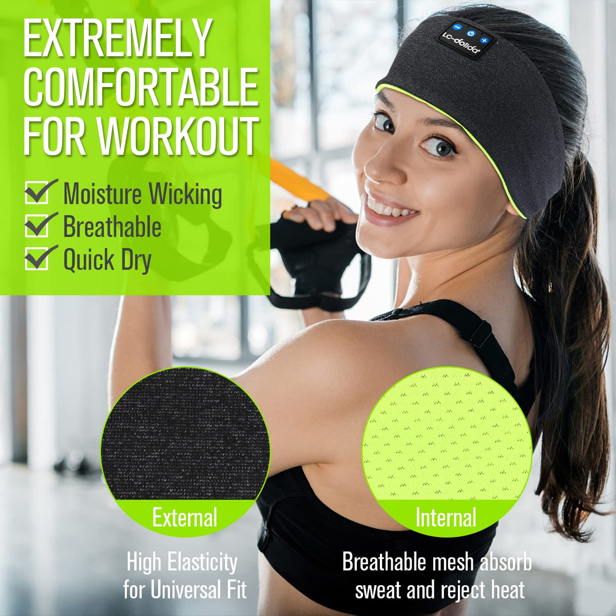 Wireless Bluetooth Headband Headphones Sleep Mask Y6139