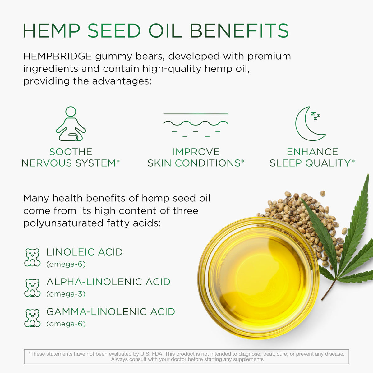 Hemp Gummies with Omega 3 6 9, 60 Count I4781