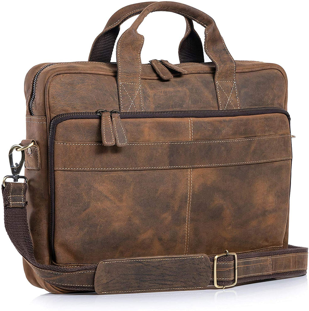 18 Inch Leather Laptop Messenger Bag Q152564