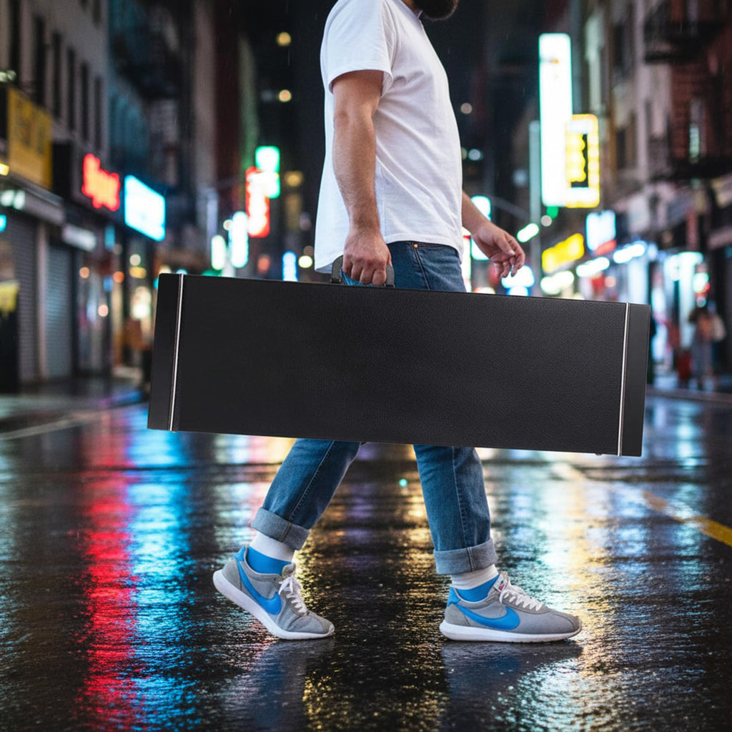 Electric Guitar Hard Case with Lock and Key, Black I9819