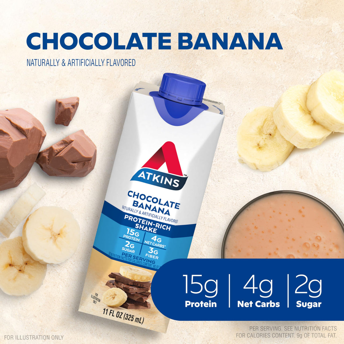 Chocolate Banana & Café Caramel Protein Shake, 15g Protein, Keto Friendly Z59292