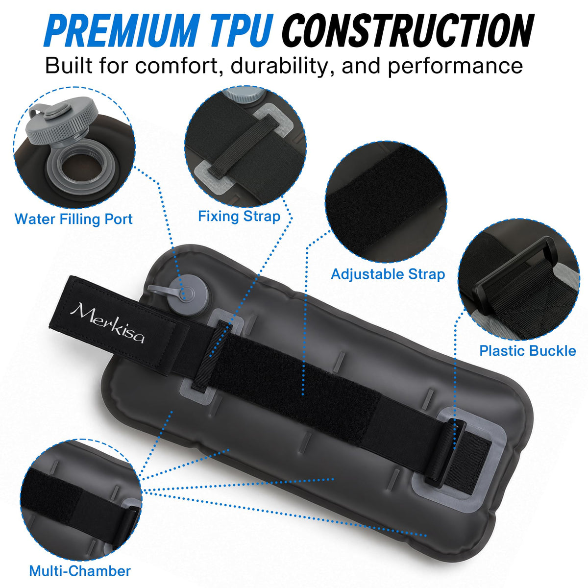 Adjustable Water-Fillable TPU Ankle and Wrist Weights Set D345