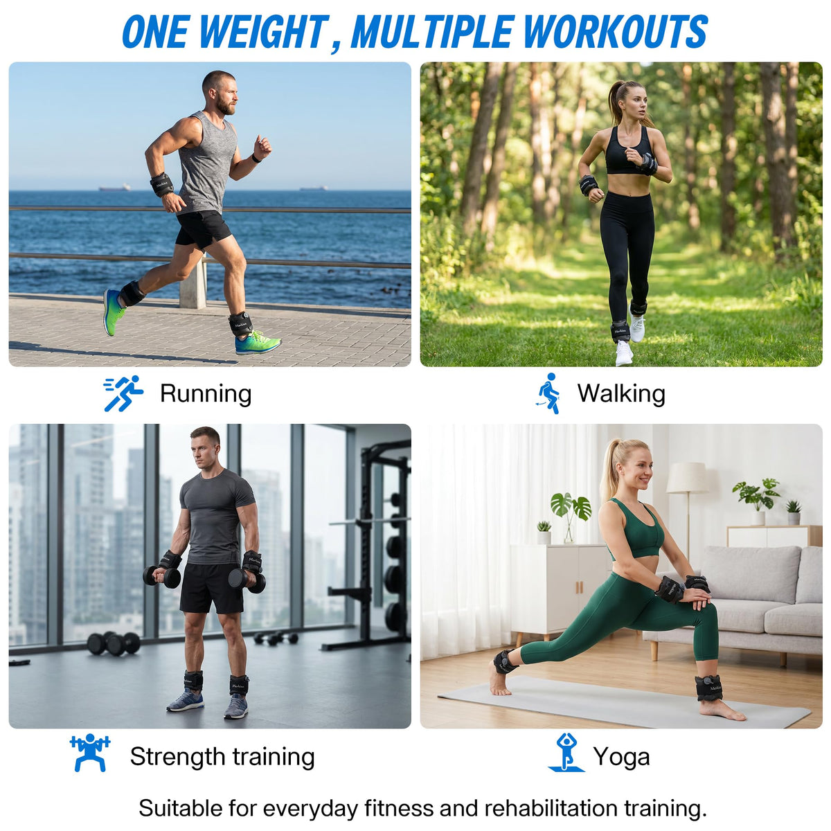 Adjustable Water-Fillable TPU Ankle and Wrist Weights Set D345