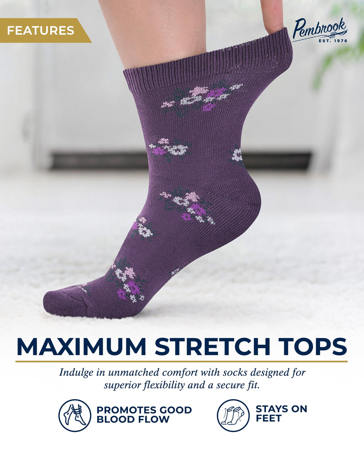 Breathable Bamboo Viscose Ankle Diabetic Socks 4 Pairs L6083