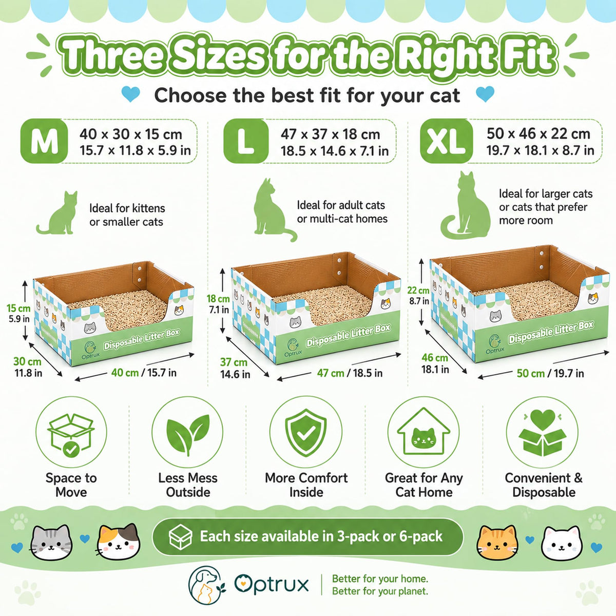 6-Pack Disposable Litter Box B9087