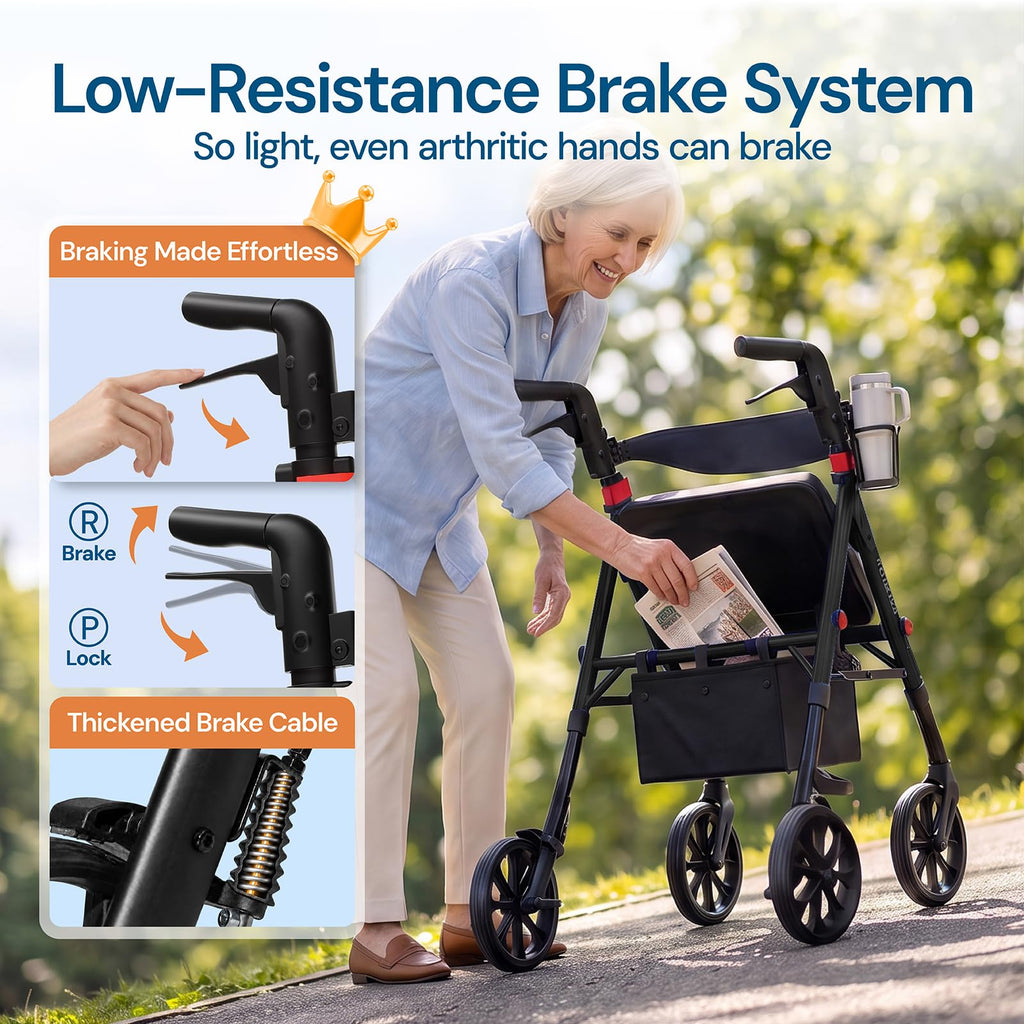 Bariatric Rollator Walker with Seat 500 lb Capacity C951777